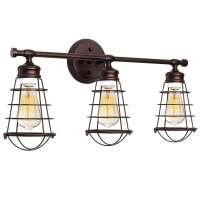 JLW-37803 Industrial Metal Wire Cage Edison Wall Sconce for Bathroom, Dressing Table, Mirror Cabinets