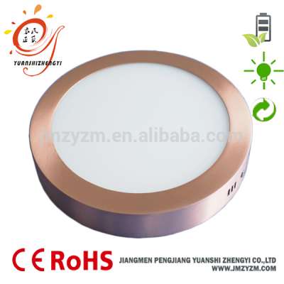 Round 24W led red copper electroplated led panel light surface mounted