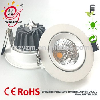 Adjustable angle spot light 7W 70mm cut out ceiling led cob downlight